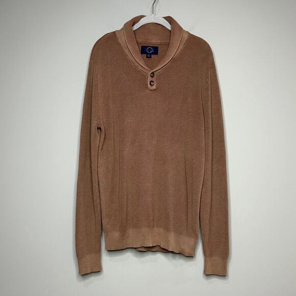 NWOT Even Tide Shawl Collar Tan Sweater Size M Pullover Stitch Fix - Picture 1 of 8